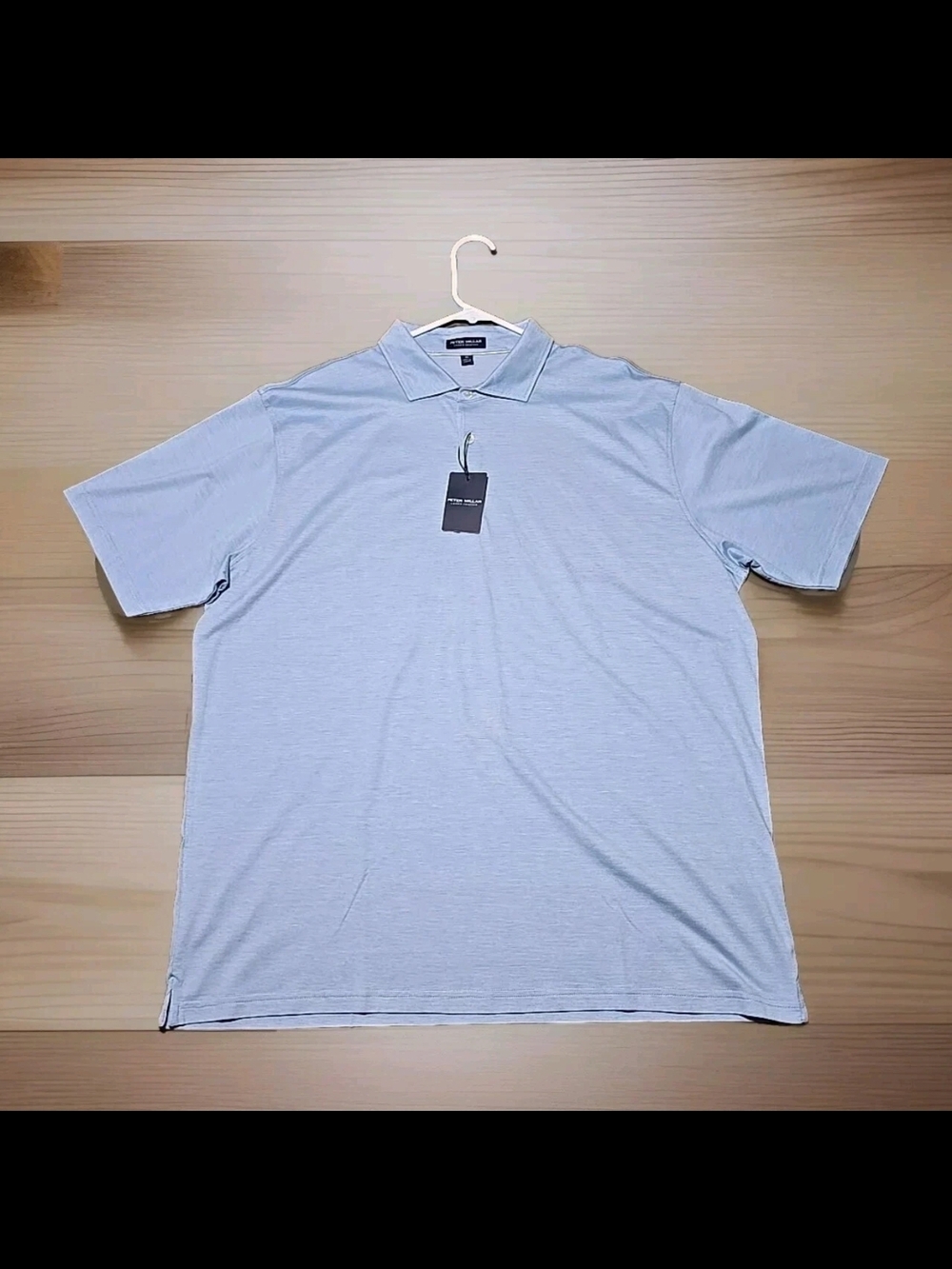 Peter Millar Crown Crafted Mesh Golf Polo Shirt Size XXL Blue Frost